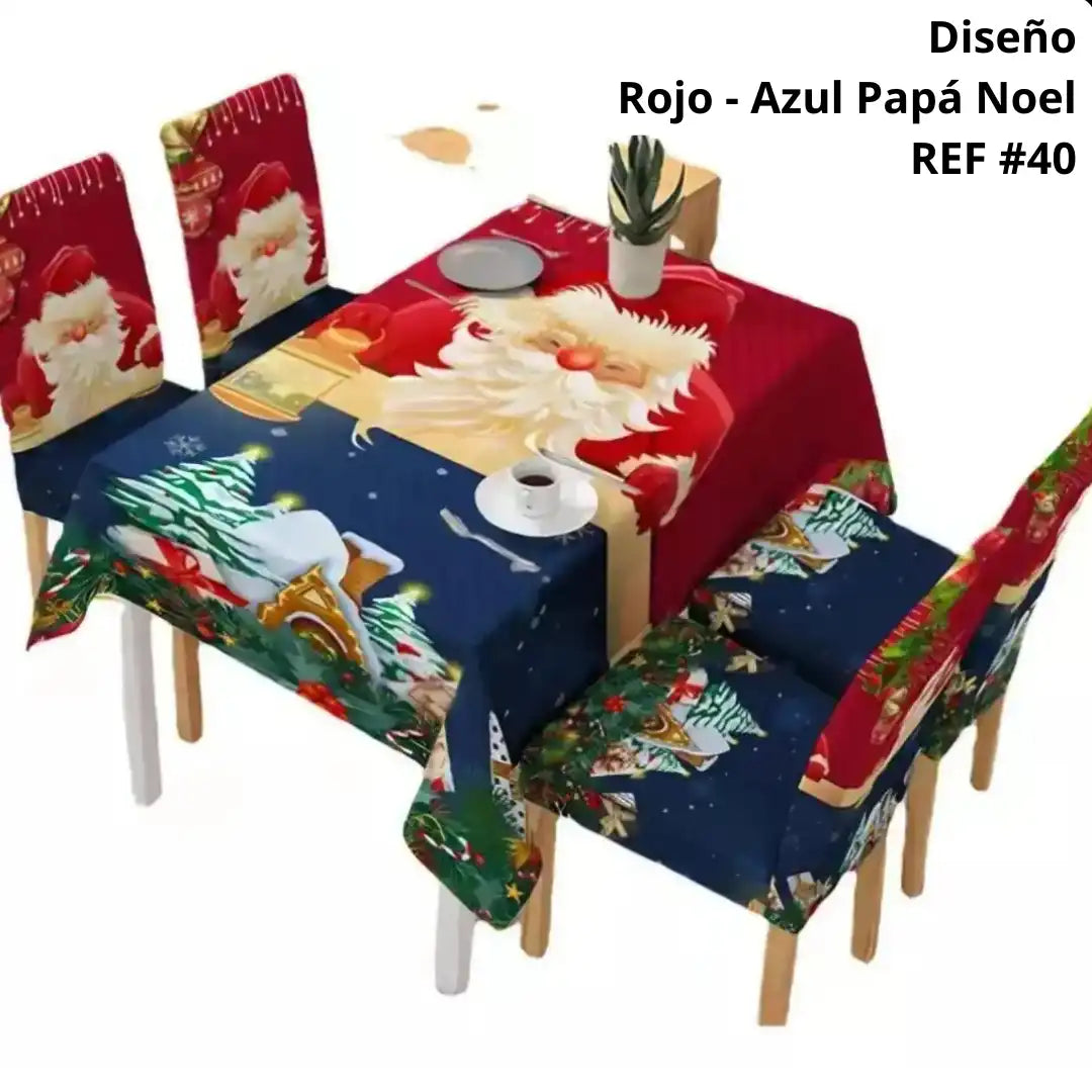SET MANTEL CON FORROS NAVIDEÑOS 🎅🎄