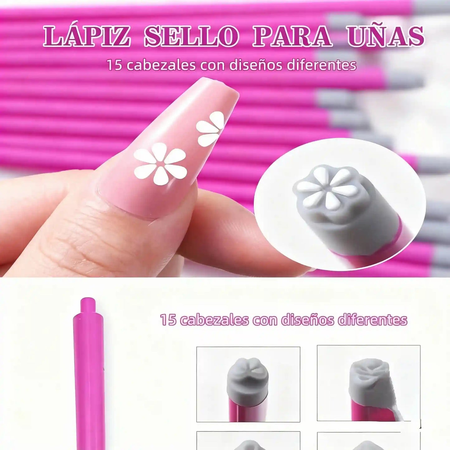 NailPrint Pro™ Sello De Diseño De Uñas x15 unds