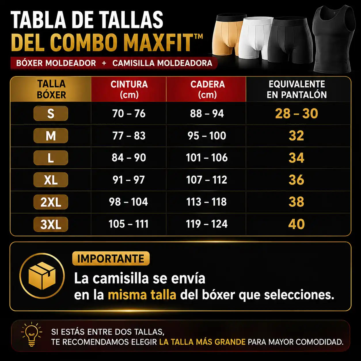 MAXFIT™ | Bóxer Levanta Cola + Camisilla Premium