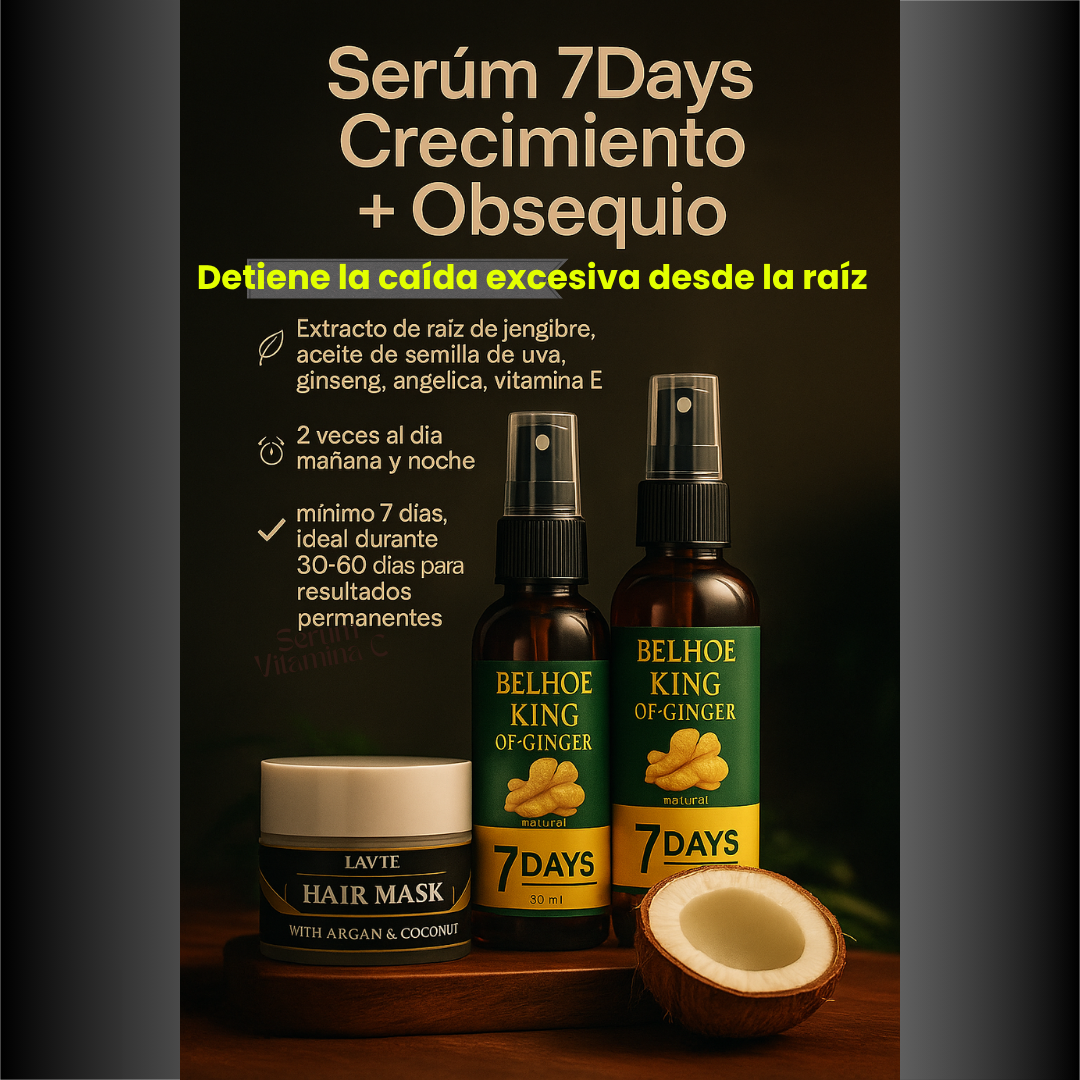 Serúm 7 Days Crecimiento x3 + Obsequio