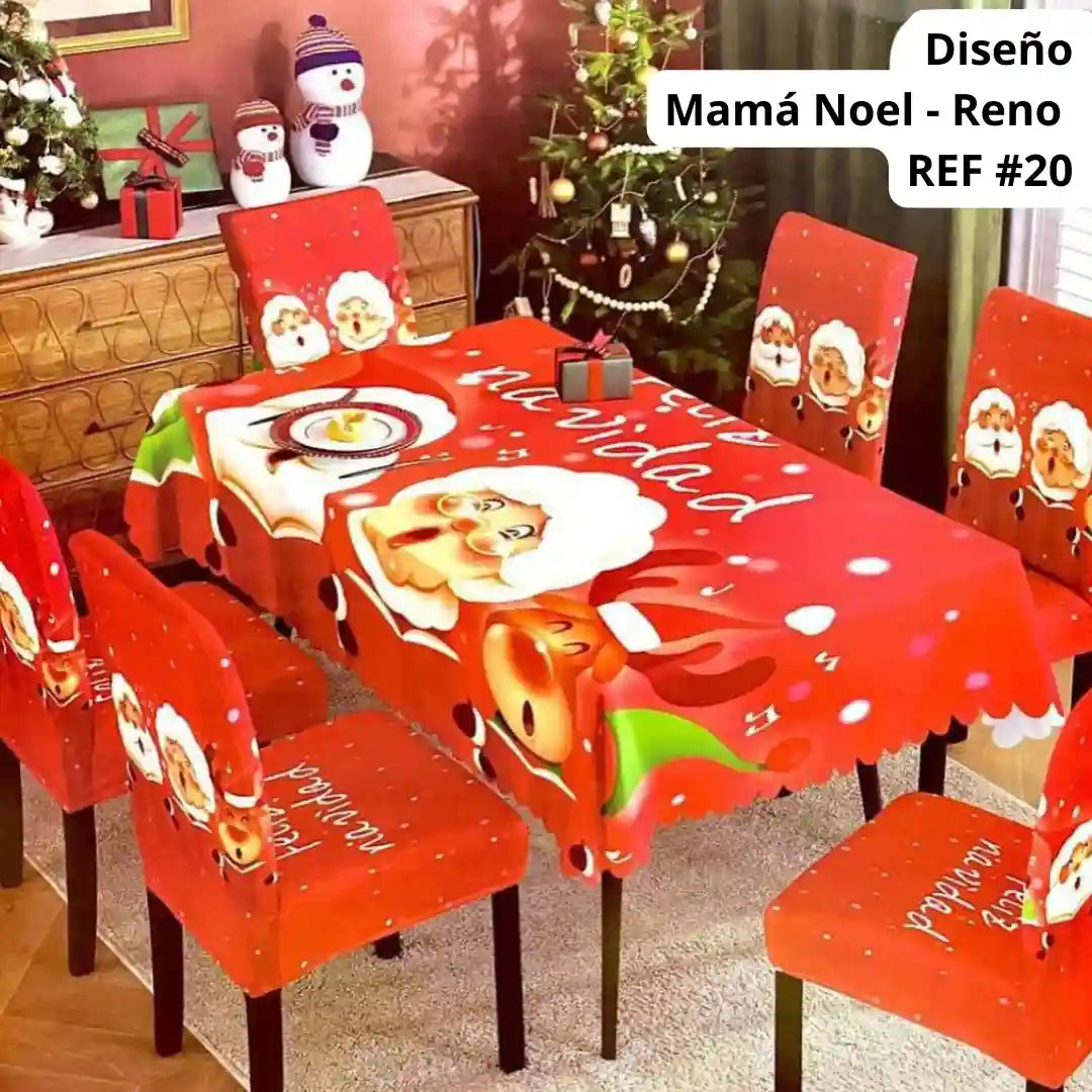SET MANTEL CON FORROS NAVIDEÑOS 🎅🎄
