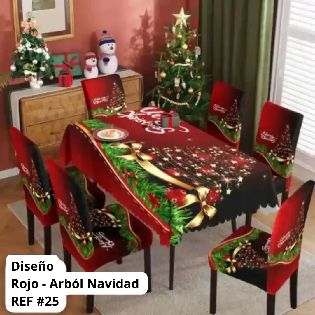 SET MANTEL CON FORROS NAVIDEÑOS 🎅🎄