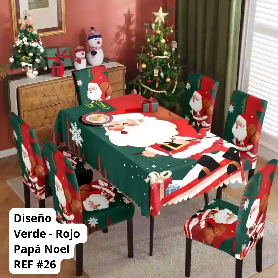 SET MANTEL CON FORROS NAVIDEÑOS 🎅🎄