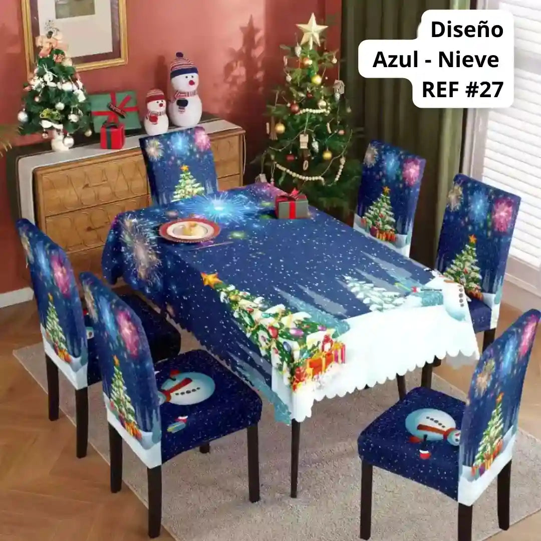 SET MANTEL CON FORROS NAVIDEÑOS 🎅🎄
