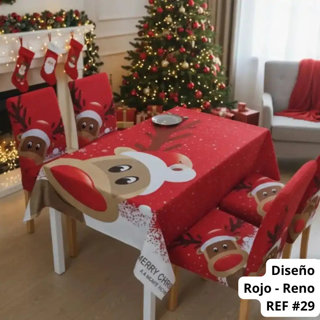 SET MANTEL CON FORROS NAVIDEÑOS 🎅🎄