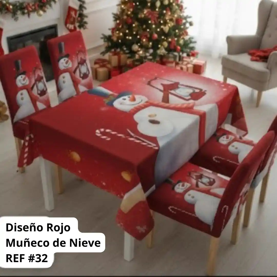 SET MANTEL CON FORROS NAVIDEÑOS 🎅🎄