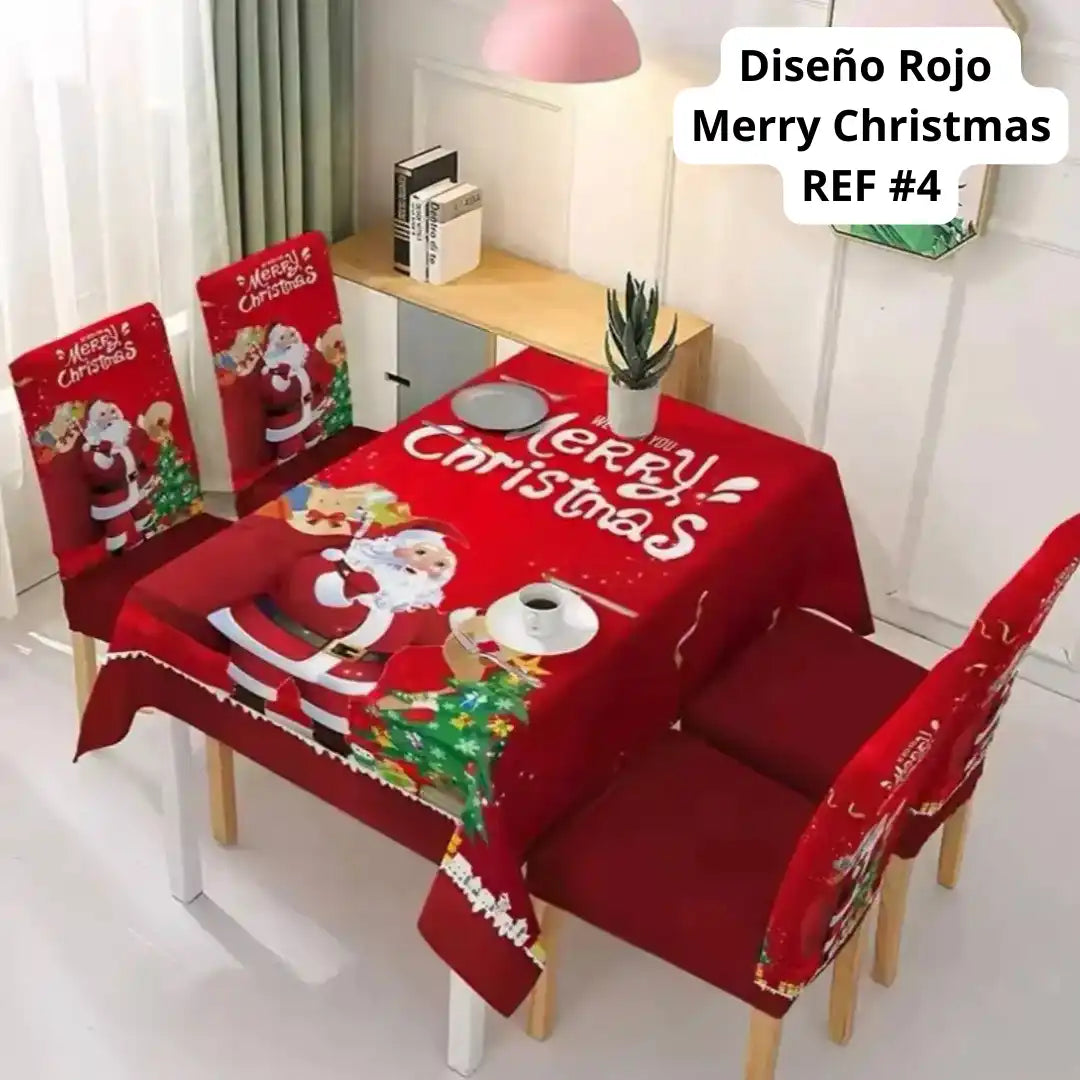 SET MANTEL CON FORROS NAVIDEÑOS 🎅🎄