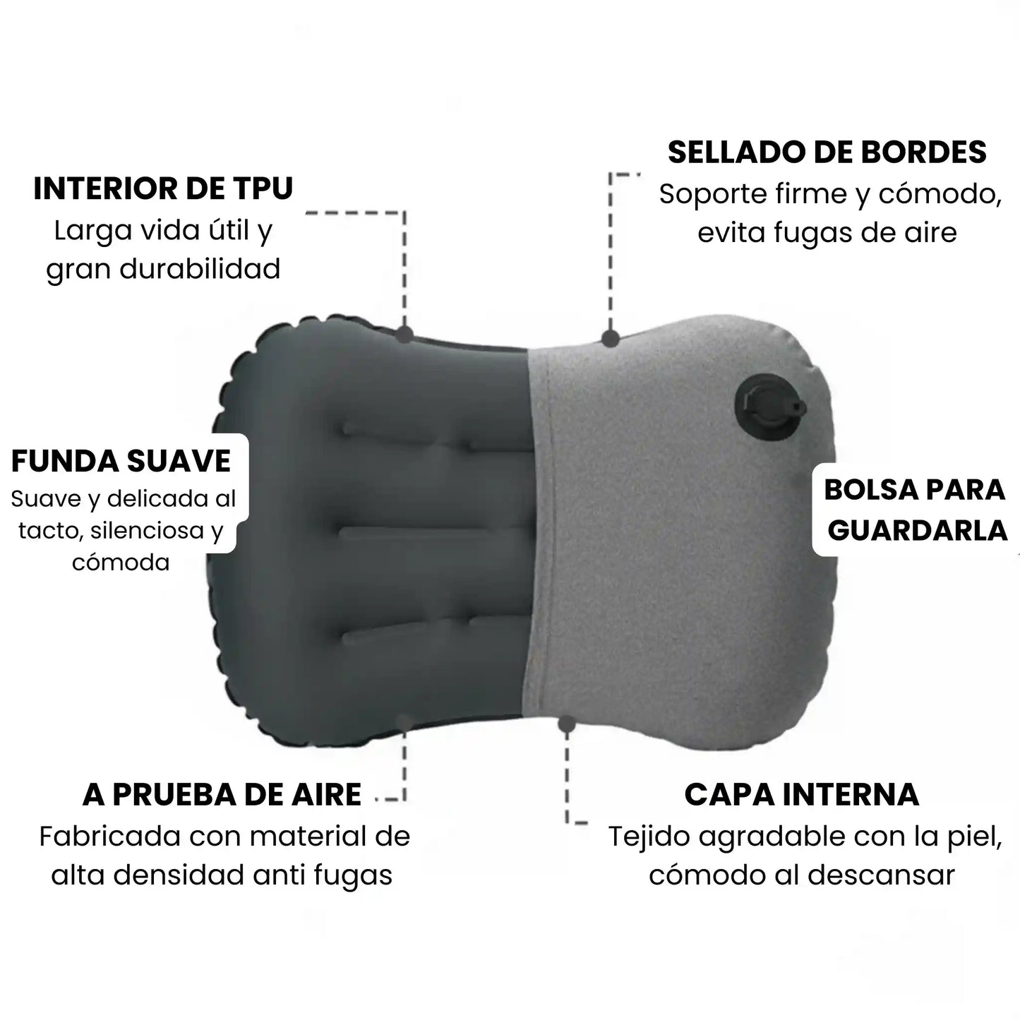 SLEEPEASY™ | ALMOHADA PLEGABLE INFLABLE