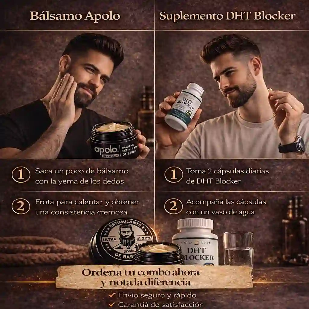 COMBO BALSAMO APOLO X2 + DHT BLOCKER SUPLEMENTO