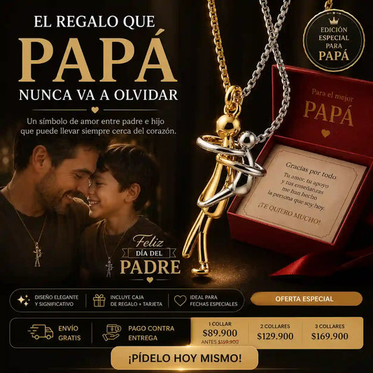 ABRAZO ETERNO PAPÁ e HIJO + Caja + tarjeta