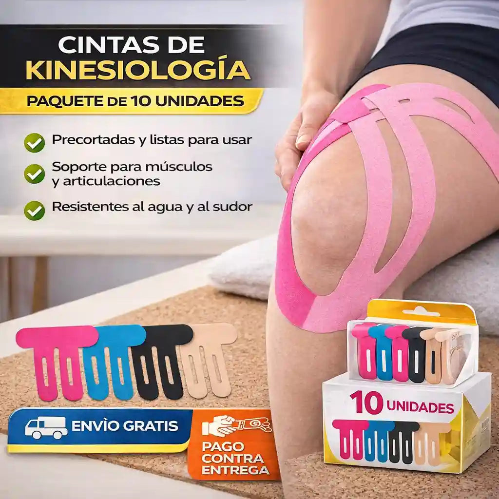 FlexTape Pro™ Cinta de Kinesiología X 10 unid + Guía de Usos y Beneficios GRATIS
