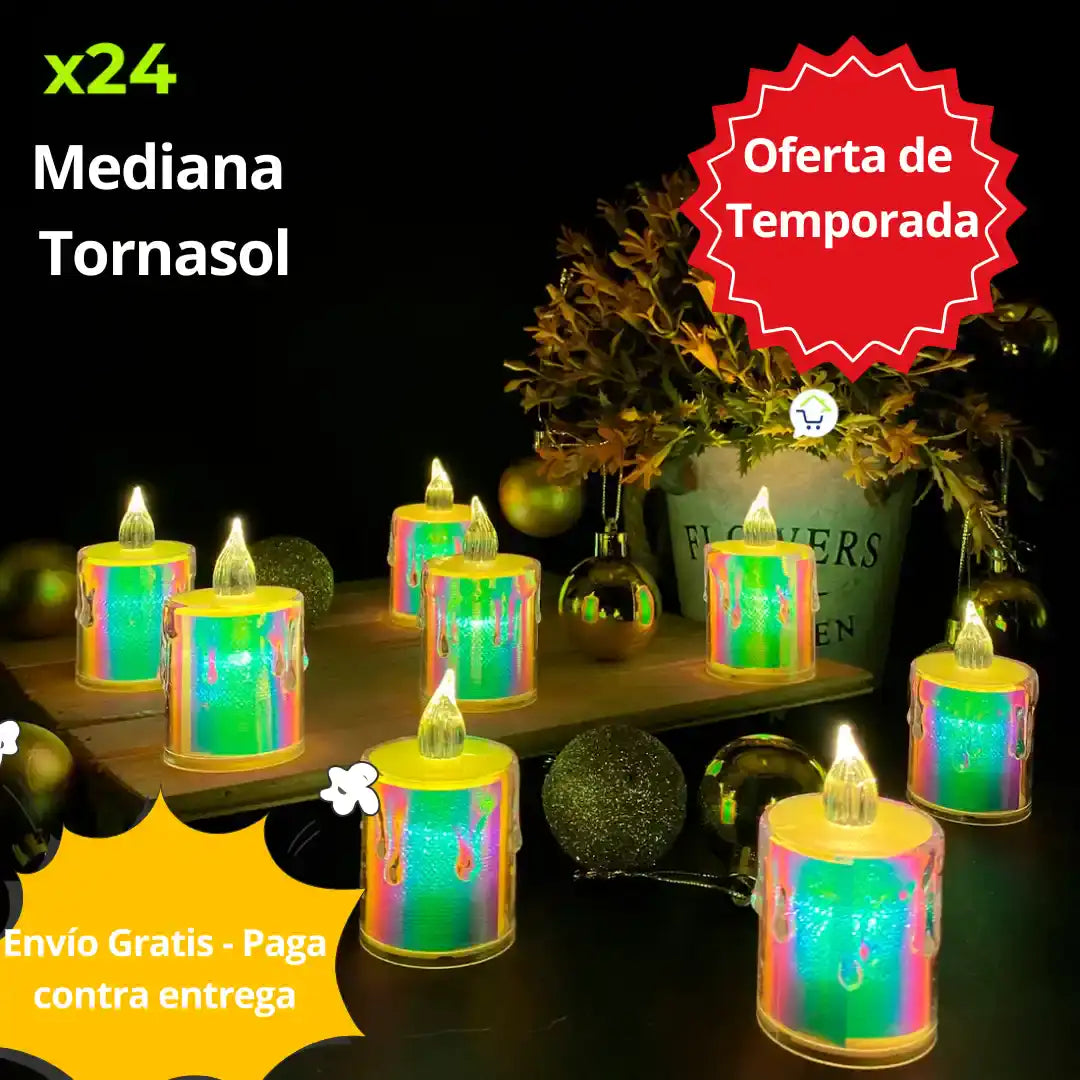 Velas LED caja X24 TORNASOL O CRISTAL