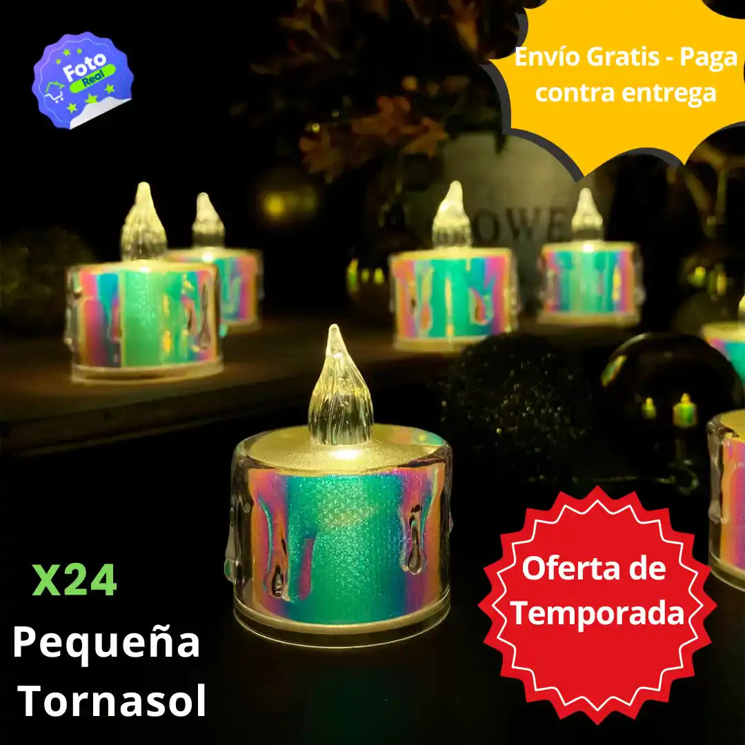 Velas LED caja X24 TORNASOL O CRISTAL