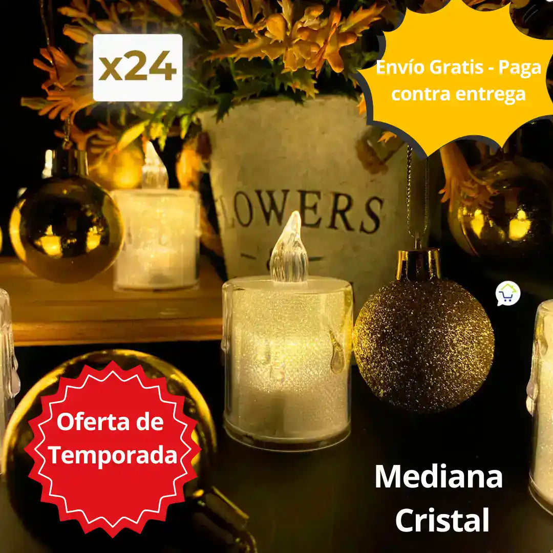 Velas LED caja X24 TORNASOL O CRISTAL