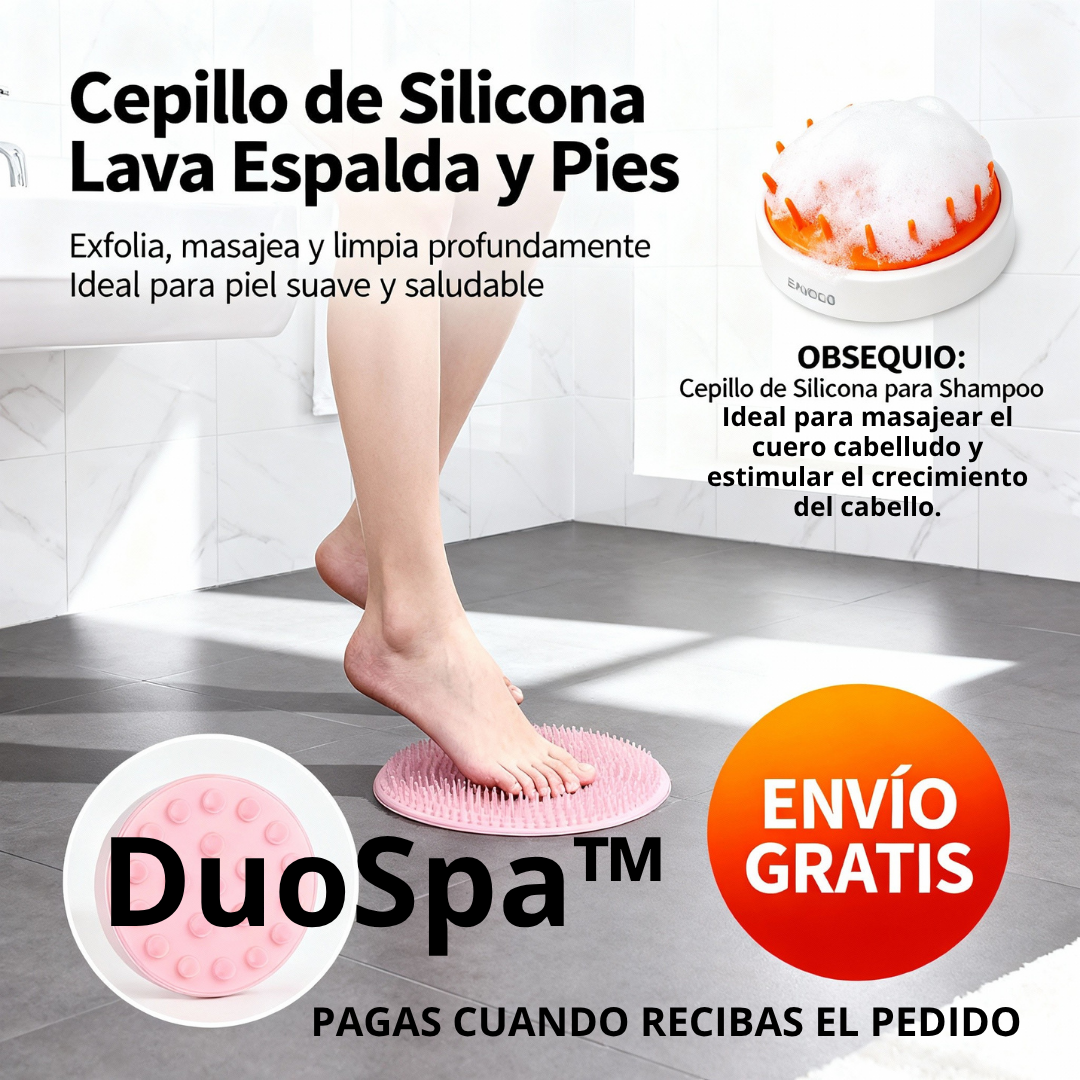 DuoSpa™ Cepillo de silicona lava espalda y pies + OBSEQUIO