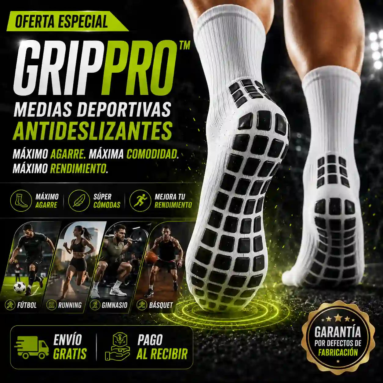 GripPro™ | Media Deportiva Antideslizante X3 PARES