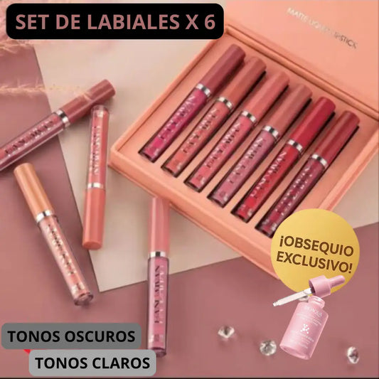 Set de Labiales Handaiyan x6 + Serum