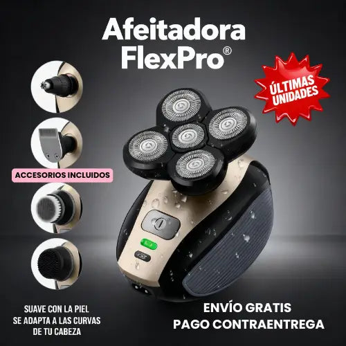 Afeitadora FlexPro® 5 en 1  Se adapta a las curvas.