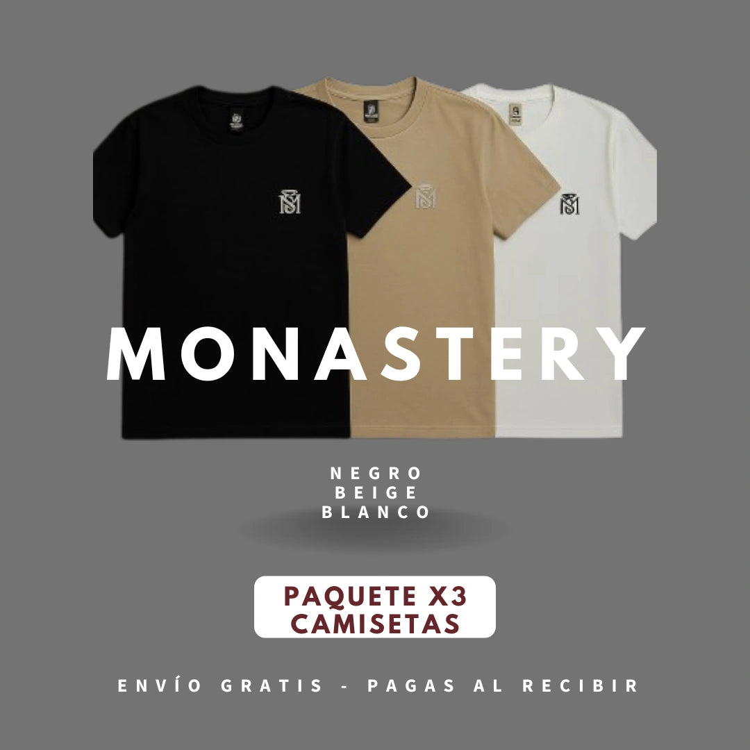 CAMISETAS MONASTERY COMBO X3 PREMIUM