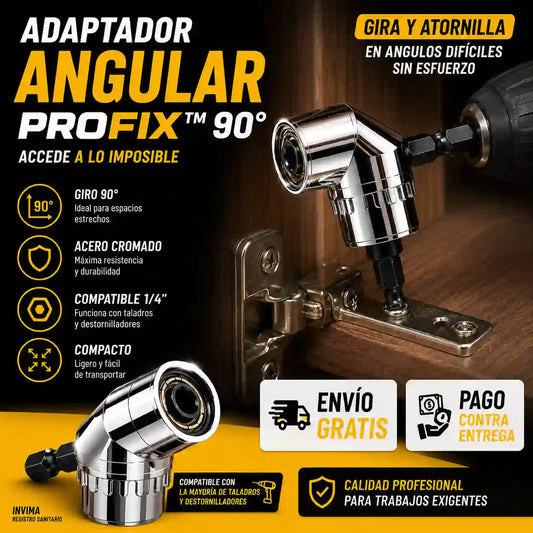 ProFix Corner™ 90° Atornilla en espacios imposibles.