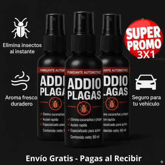 ADDIO PLAGAS Fumigante Automotriz Oferta 3x1