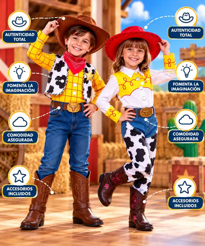 Disfraces Woody y Jessie™ | Vaquero y Vaquera Infantil