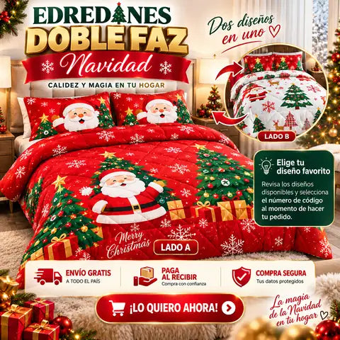 Edredón Doble Faz | Navidad Mágica | Cama Doble