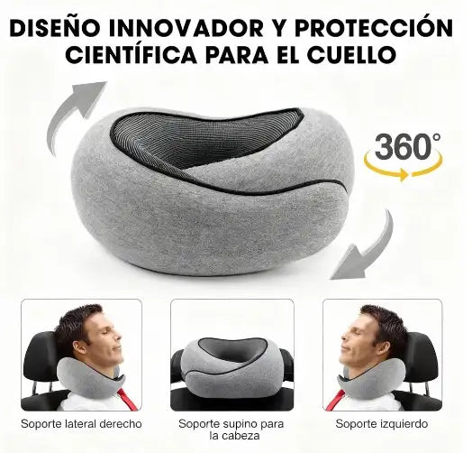 COMFYPLUS™ ALMOHADA VIAJERA + ACCESORIOS (Tapa oídos, Antifaz, Bolsa impermeable)